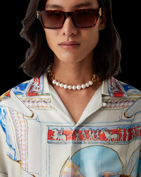 CASABLACA Medium Pearl Logo Necklace Accessories
